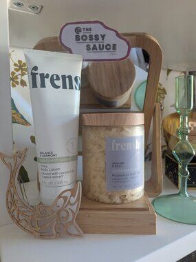Frenshe Unwind & Rest Lavender Magnesium Bath Salts & Bergamot Lotion NWT